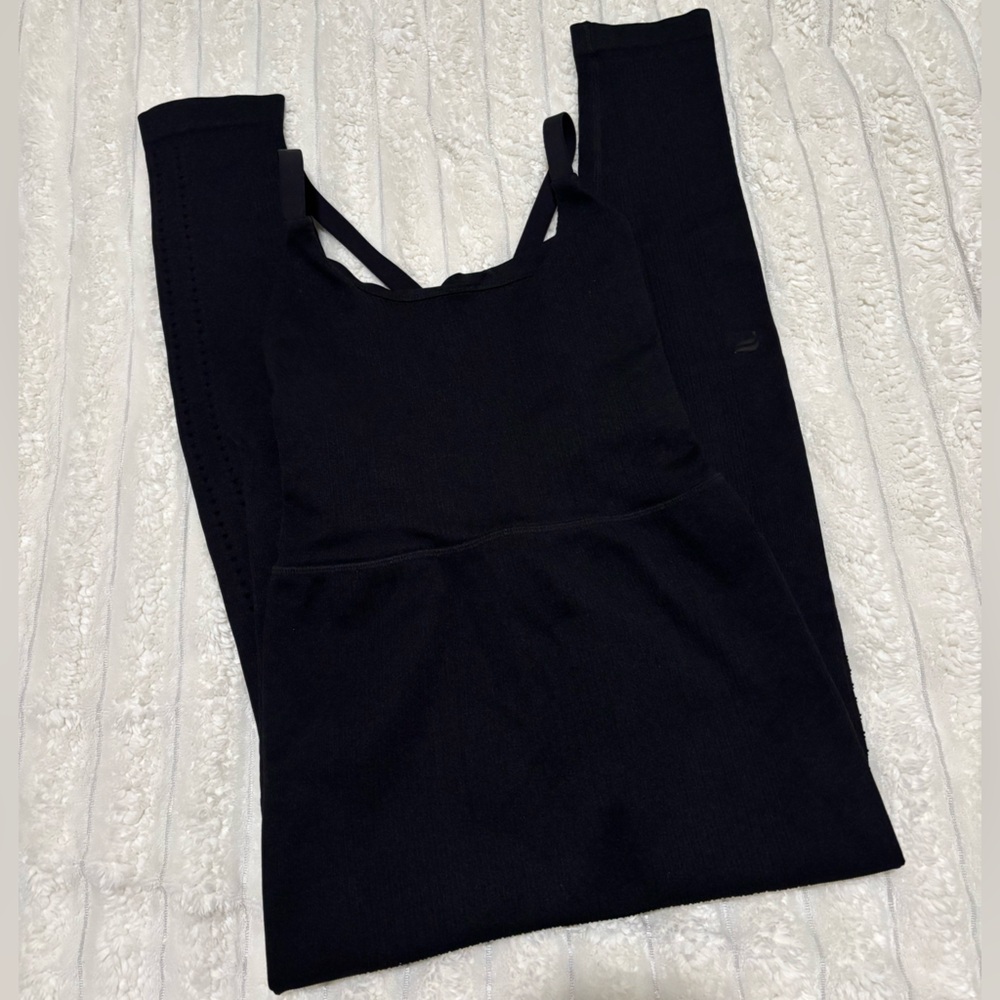 Fabletics Black Ribbed Jumpsuit - image 2
